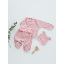 Комплект 3 ед. RoyalBaby Пудровый (ажур) р.62, 0-6 мес