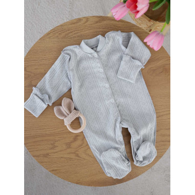 Человечек RoyalBaby Серый (ажур) р.62, 0-6 мес 