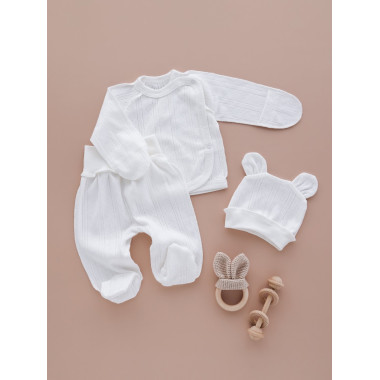 Комплект 3 ед. RoyalBaby Белый (ажур) р.62, 0-6 мес