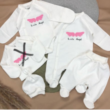 Комплект 4 ед. с человечком RoyalBaby Молочно-розовый Little Angel (интерлок) р.56