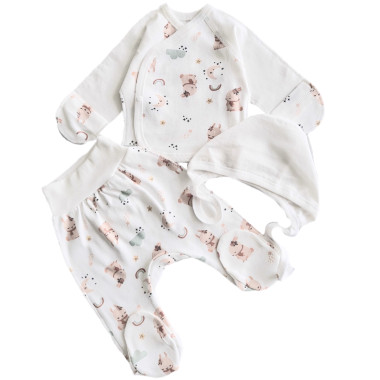 Комплект 3 ед. RoyalBaby Зайчик со звездочками и луной (интерлок) р.56