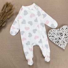 Человечек RoyalBaby Молочный с сердечками (интерлок) р.56, 0-3 мес Человечек RoyalBaby Молочный с сердечками (интерлок) р.56, 0-3 мес