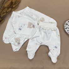 Комплект 3 ед. RoyalBaby Мишки (интерлок) р.56, 0-3 мес