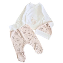 Комплект 3 ед. RoyalBaby Бежево-молочный с зайчиками (интерлок) р.56, 0-3 мес Комплект 3 ед. RoyalBaby Бежево-молочный с зайчиками (интерлок) р.56, 0-3 мес