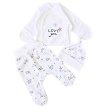 Комплект 3 ед. RoyalBaby Молочный Love You (интерлок) р.56, 0-3 мес