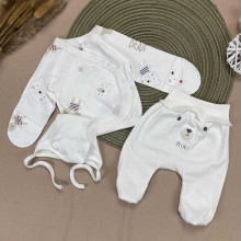 Комплект 3 ед. RoyalBaby Молочный, Mini Bear (интерлок) р.56, 0-3 мес Комплект 3 ед. RoyalBaby Молочный, Mini Bear (интерлок) р.56, 0-3 мес