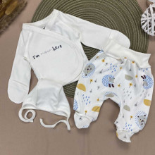 Комплект 3 ед. RoyalBaby Ёжики, I’m New Here (интерлок) р.56, 0-3 мес Комплект 3 ед. RoyalBaby Ёжики, I’m New Here (интерлок) р.56, 0-3 мес