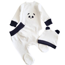 Комплект 3 ед. RoyalBaby Панда, молочно-черный (интерлок) р.56, 0-3 мес
