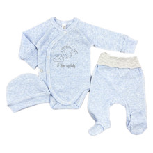 Комплект 3 ед. RoyalBaby I Love my baby, голубой (ажур) р.56, 0-3 мес Комплект 3 ед. RoyalBaby I Love my baby, голубой (ажур) р.56, 0-3 мес