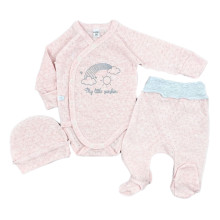 Комплект 3 ед. RoyalBaby RoyalBaby My little sunshine, розовый (ажур) р.56, 0-3 мес Комплект 3 ед. RoyalBaby RoyalBaby My little sunshine, розовый (ажур) р.56, 0-3 мес