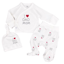 Комплект 3 ед. RoyalBaby I Love Dad, Mom (интерлок) р.56 Комплект 3 ед. RoyalBaby I Love Dad, Mom (интерлок) р.56