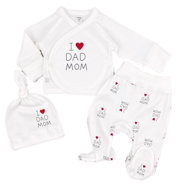 Комплект 3 ед. RoyalBaby I Love Dad, Mom (интерлок) р.56