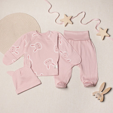 Комплект 3 ед. RoyalBaby Зайчонок, розовый (интерлок) р.56