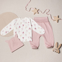 Комплект 3 ед. RoyalBaby Розовый с сердечками (интерлок) р.56