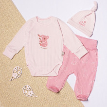 Комплект 3 ед. RoyalBaby Розовый с коалой (интерлок) р.56, 0-3 мес