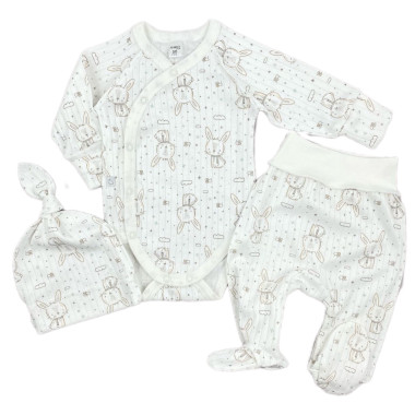 Комплект 3 ед. RoyalBaby Зайчонок (интерлок) р.56, 0-3 мес