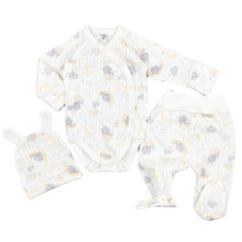 Комплект 3 ед. RoyalBaby Зайка на луне с облачками (интерлок) р.56, 0-3 мес