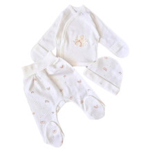 Комплект 3 ед. RoyalBaby Молочный с радугами (интерлок) р.56, 0-3 мес