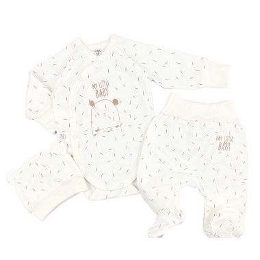 Комплект 3 ед. RoyalBaby My little baby, молочный (байка) р.56, 0-3 мес