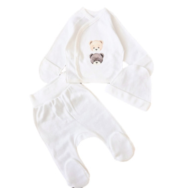 Комплект 3 ед. RoyalBaby Молочный с двумя мишками (интерлок) р.56, 0-3 мес