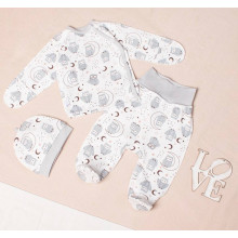 Комплект 3 од. RoyalBaby Сова с совенком (байка) р.56, 0-3 мес