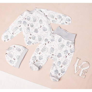 Комплект 3 од. RoyalBaby Сова с совенком (байка) р.62, 0-6 мес