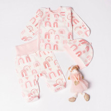 Комплект 3 ед. RoyalBaby Розовые радуги (байка) р.56, 0-3 мес Комплект 3 ед. RoyalBaby Розовые радуги (байка) р.56, 0-3 мес