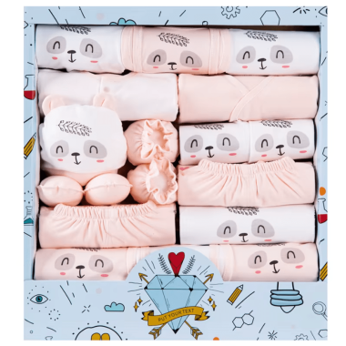 Подарочный набор комплект одежды Maxi Pack (18 еденицы) Пудровый новорожденному на выписку