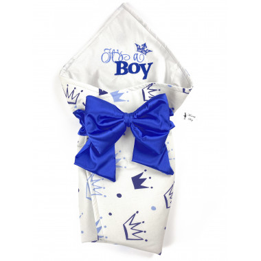 Конверт на выписку с вышивкой RoyalBaby It's A Boy (с голубыми коронами) 