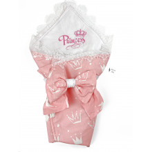 Конверт на выписку с вышивкой RoyalBaby Принцесса (с Розовыми Коронами)