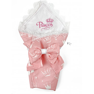 Конверт на выписку с вышивкой RoyalBaby Принцесса (с Розовыми Коронами)