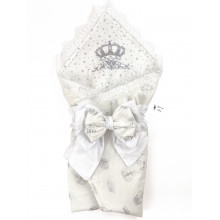 Конверт на выписку с вышивкой RoyalBaby Короны со звездочками 56 см