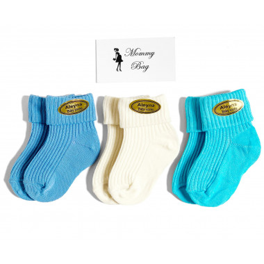 Носочки Mommy Bag Сине-голубые 0-12 мес №6 р.10