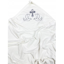 Крыжма-полотенце для крещения RoyalBaby #8 Белая с серебром Крыжма-полотенце для крещения RoyalBaby #8 Белая с серебром