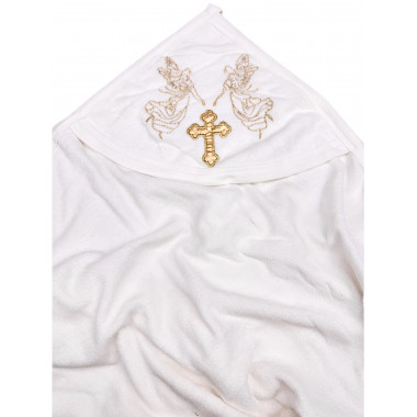 Крыжма-полотенце для крещения RoyalBaby #7 Молочная с золотом