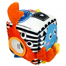 Игрушка мягкий развивающий куб с погремушкой Крабик