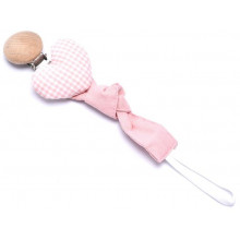 Лента для пустышки Mommy Bag Пудровая с сердечком