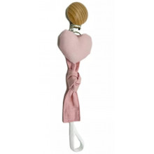 Лента для пустышки Mommy Bag Розовая с сердечком