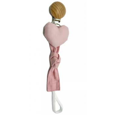 Лента для пустышки Mommy Bag Розовая с сердечком