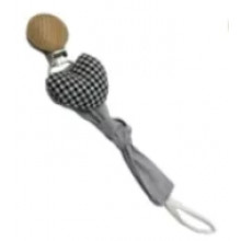 Лента для пустышки Mommy Bag Серая с сердечком