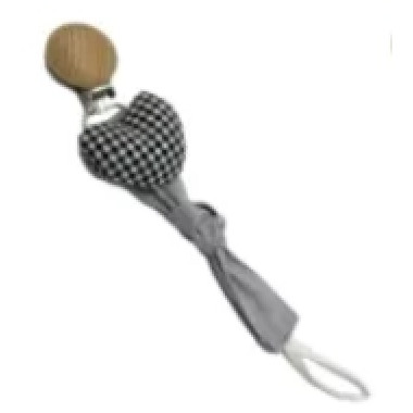 Лента для пустышки Mommy Bag Серая с сердечком