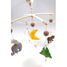 Музыкальный Эко мобиль-каруселька для кроватки Зверята (Работа ручная)