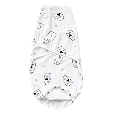 Евро пеленка кокон на липучках I Love Milk (байка) №116 (0-6 мес)