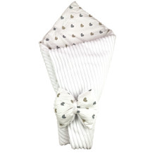 Плед со съемным утеплителем Mommy Bag №8 Сердечки серо-золотые (белый плюш) + бант на выписку Плед со съемным утеплителем Mommy Bag №8 Сердечки серо-золотые (белый плюш) + бант на выписку