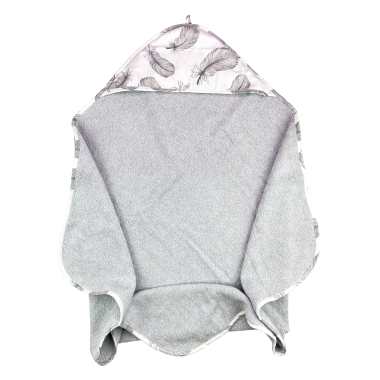 Полотенце махровое 80x80 см Перья (серый)