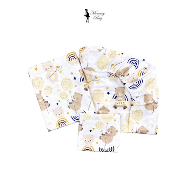 Комплект детского постельного белья 3в1 Mommy Bag №7 Мишка с радугой