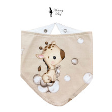 Слюнявчик-нагрудник непромокаемый Mommy Bag №12 Жирафики бежевые