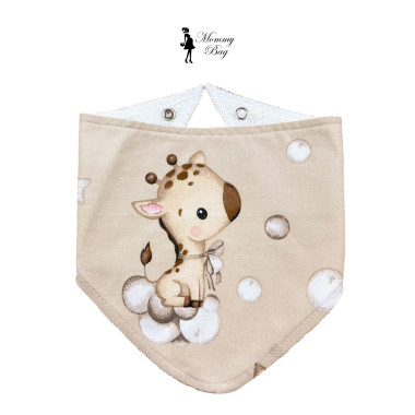 Слюнявчик-нагрудник непромокаемый Mommy Bag №12 Жирафики бежевые