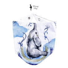 Слюнявчик-нагрудник непромокаемый Mommy Bag №14 Слоники голубые Слюнявчик-нагрудник непромокаемый Mommy Bag №14 Слоники голубые
