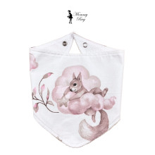 Слюнявчик-нагрудник непромокаемый Mommy Bag №4 Зверюшки на розовом облаке (зайчики, белочки)